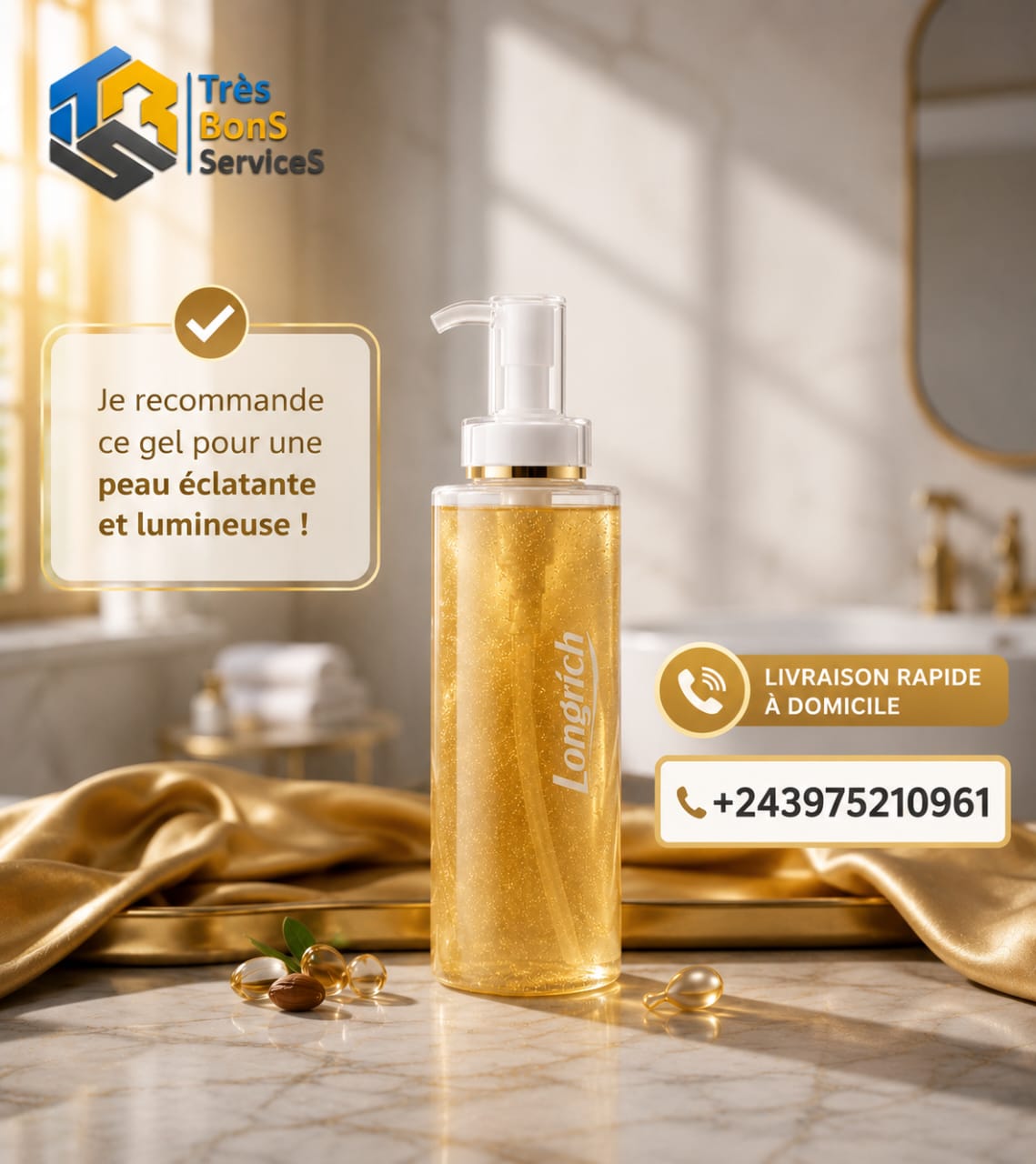 Gel de Douche – Nicotinamide Éclat